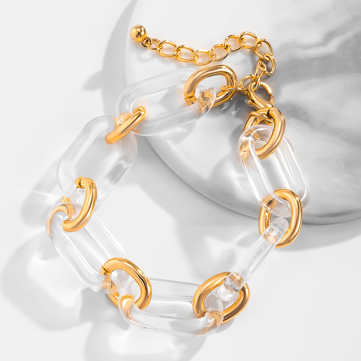 Shixin Transparant Acryl Dikke Ketting Armband Voor Vrouwen/Meisje Trendy Charms Chunky Hand Chain Sieraden Armbanden Femme