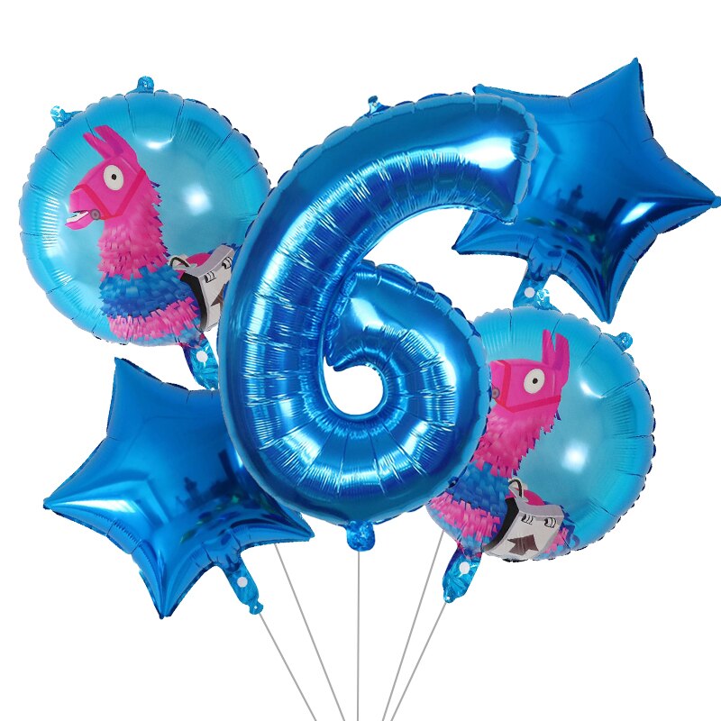 5Pcs Cartoon Pinata Videro Game Folie Ballon Cartoon Dier Alpaca Lama Ballon Bruiloft Baby Shower Verjaardag Party Decor Globos: Chocolade