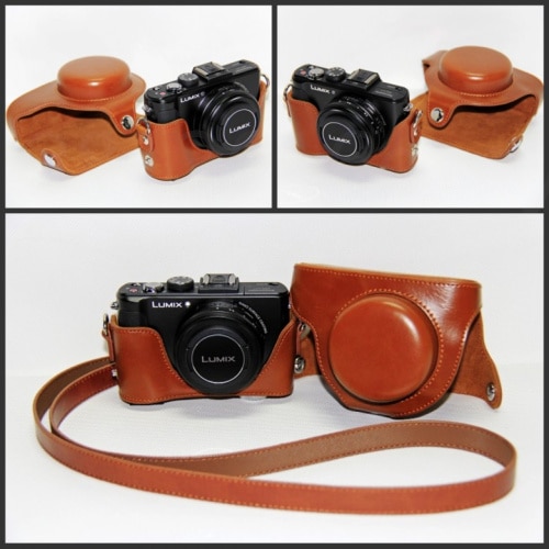 Coque en cuir PU pour appareil photo Panasonic, demi-étui rigide pour appareil photo Lumix DMC-LX7 LX7 LX5 LX3 LX-7 LX-5 LX-3