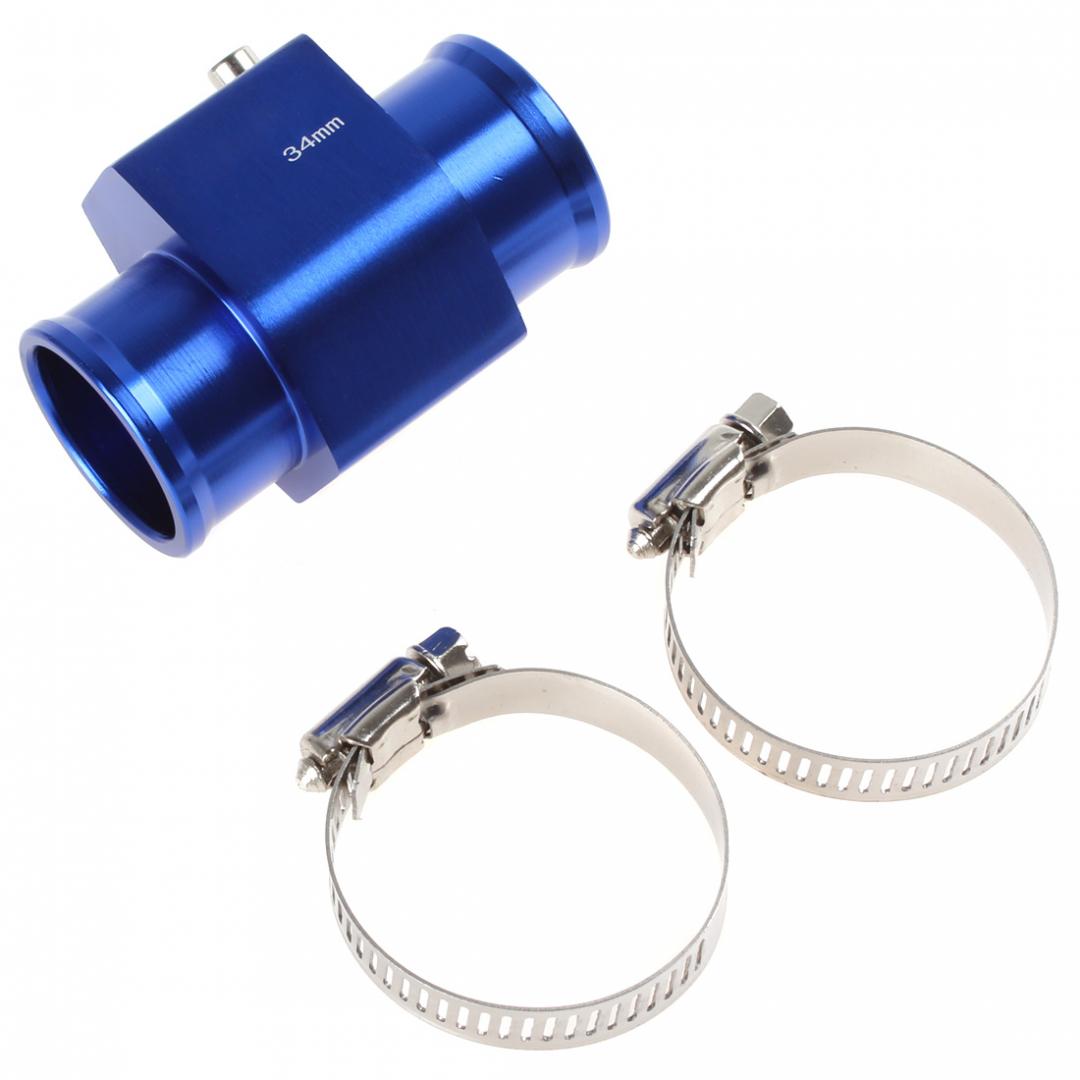 34mm Aluminium Water Temperature Temp Sensor Guage Adapter Meter with Clamps for Auto Car