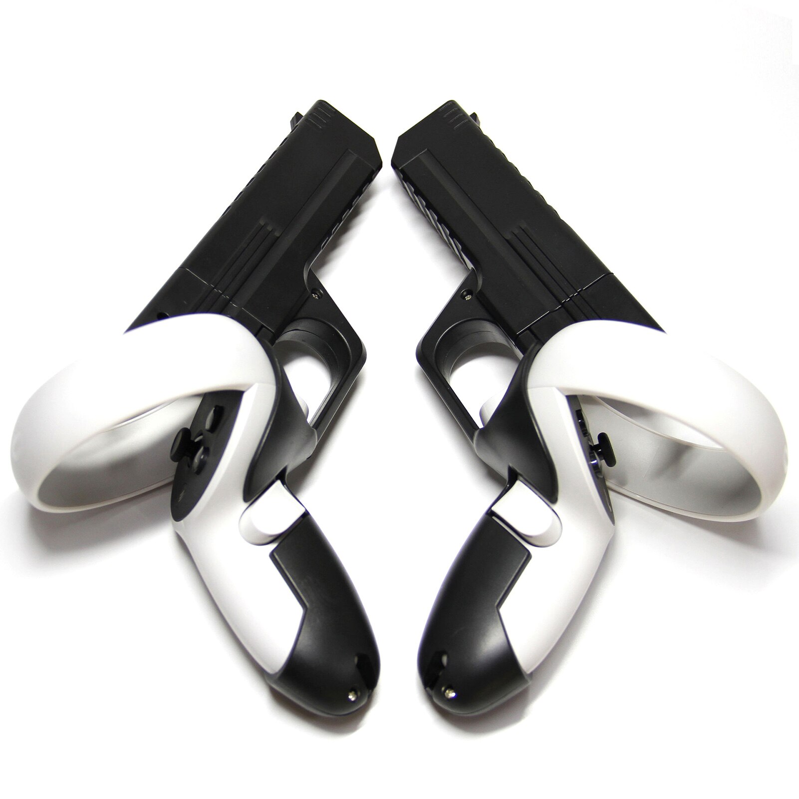 For Oculus Quest 2 VR 1 Set VR Controller Handle Sturdy Shooting Handle Holder Game Accessory: Black