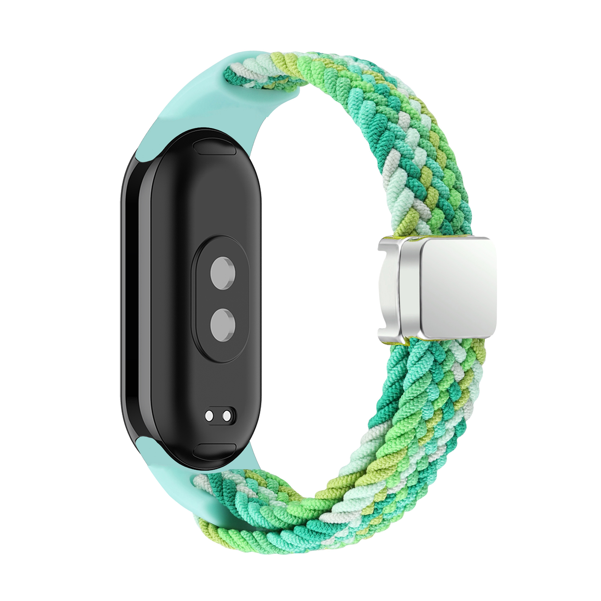 Boucle solo tressée pour Xiaomi Mi Band 9 8, accessoires de sangle, remplacement magnétique en nylon, bracelet, ata eld9 ata eld8, bandes NDavid: Céleste sarcelle / 14mm