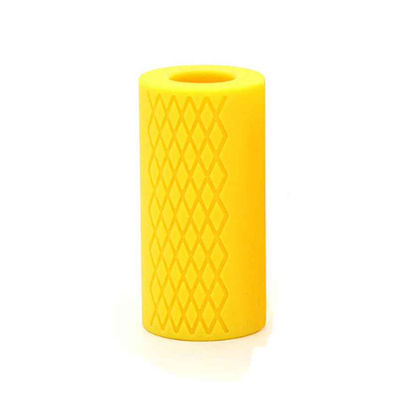 Weightlifting Barbell Grip Fitness Thick Dumbbell Bar Handle Pull Up Support Silicon Anti-Slip Protect Pad For Body Building Men: Yellow( 1 PC ) / 10cmX5cm