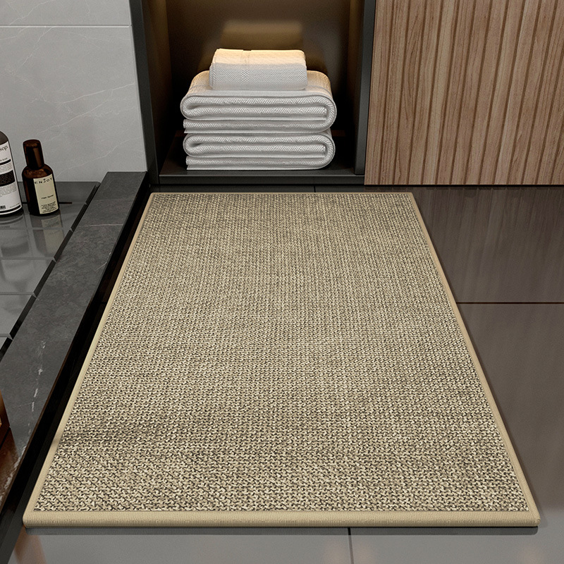 Antislip Badmatten voor Badkamer Rubberen Achterkant Gevlochten Absorberende Vloermat Wasbare Keuken Tapijten Fit Onder Deur Sneldrogend: Beige / 400MMx800MM