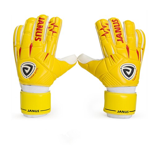 Los hombres de las mujeres de guantes de portero de espesar de fútbol PVC guantes 5 dedo salvar guardia puede ser eliminado guantes de portero extraíble: 939 yellow / size 8