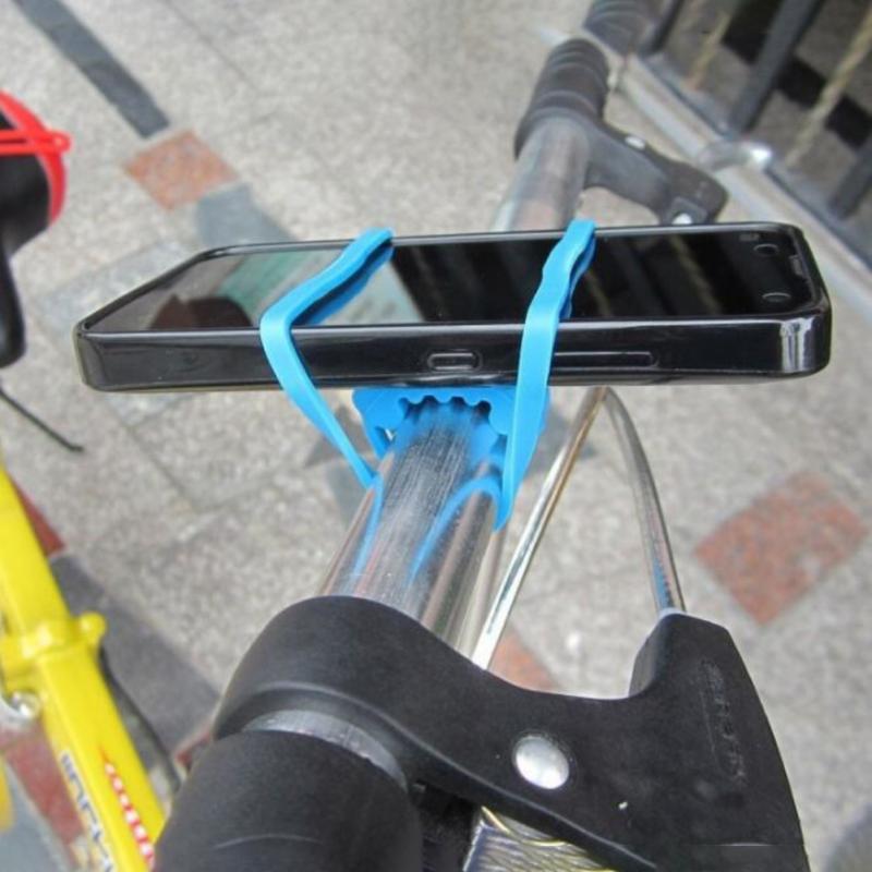 Mountain road cykel fakkel telefon lommelygtebånd elastisk bandage cykel lys holder holder silicium rem cykel tilbehør