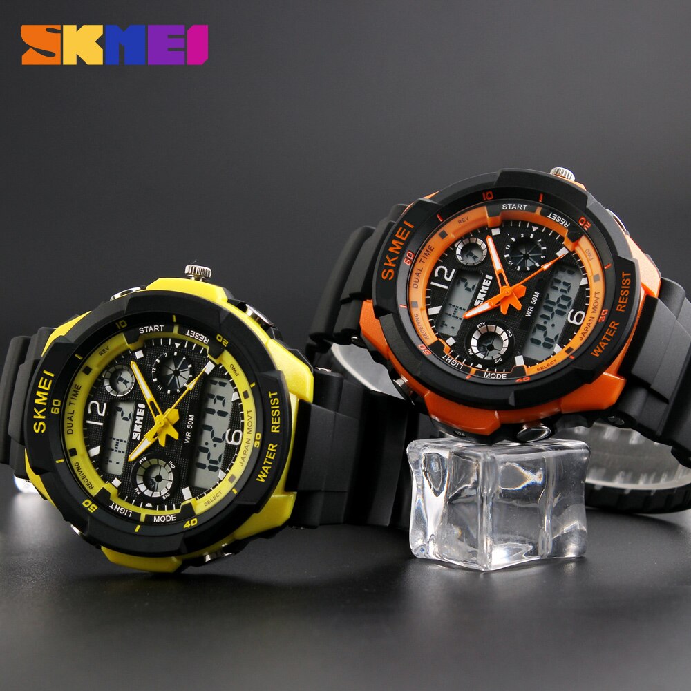SKMEI Sport Horloges Mannen Dual Display Horloges Chronograph 50M Waterdicht Alarm Kalender Back Light Horloge 0931