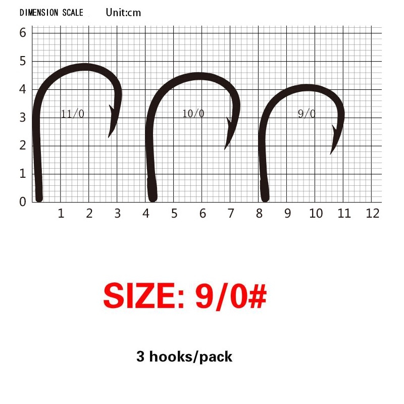 Mustad fiskekrokar 10827np- bn karp krok 1# 1/0 -12/0 södra olje jätte hav taggad fisk krok svart fisk: 9 0