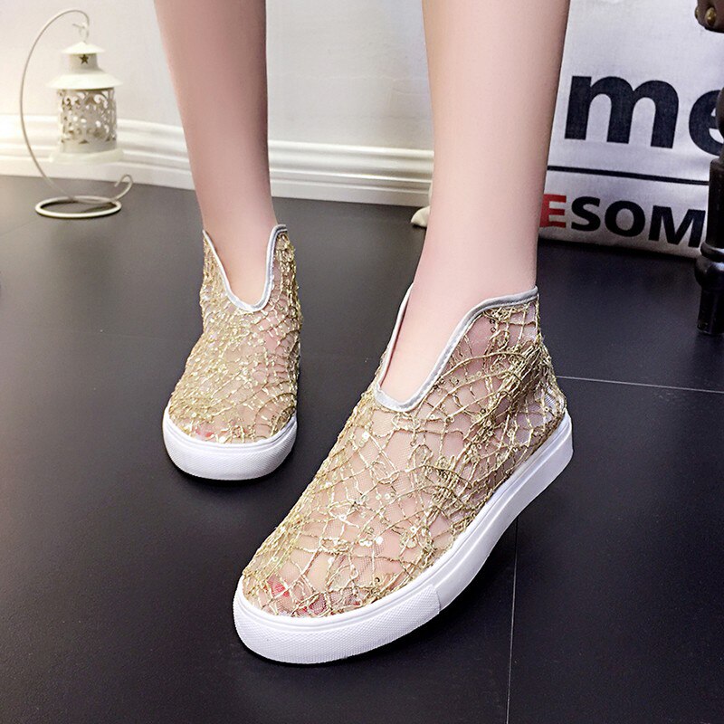 Women Gladiator Sandals Breathable Mesh Flat Sandals For Women Summer Silvery/Black Lace Beach Sandal Ladies Shoes