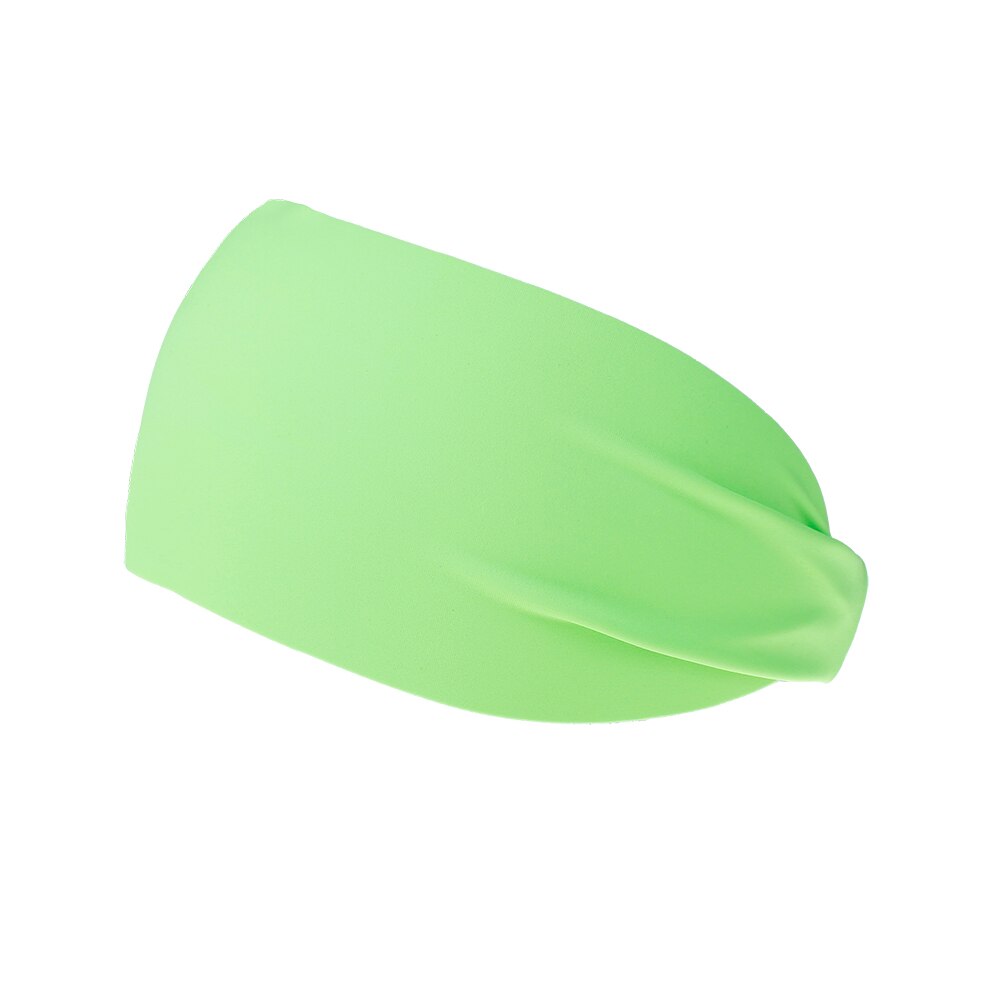 Casual Sport Haarband Elastische Brede Blend Yoga Haarbanden Oefening Vrouwen Mannen Hoofdband Zweetband Pure Kleur: Fluorescent Green