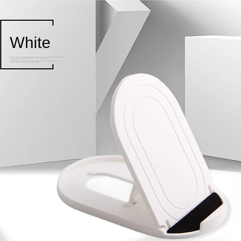 1pc Foldable Cell Phone Stand Adjustable Desktop Phone Holder Universal Portable Travel Mobile Phone Holders for Business: WHITE