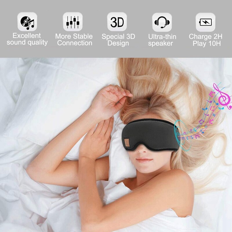 Unimaski, bluetooth-unikuulokkeet, joissa on sisäänrakennetut kaiuttimet, langaton unisilmämaskin musiikkisoitin nukkumiseen, matkustamiseen, yog