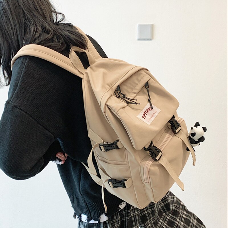 Sac à dos coréen grande capacité pour femmes, , poupée Panda, dessin animé, décontracté, Harajuku, chic, Ulzzang, Vintage, Punk, mignon