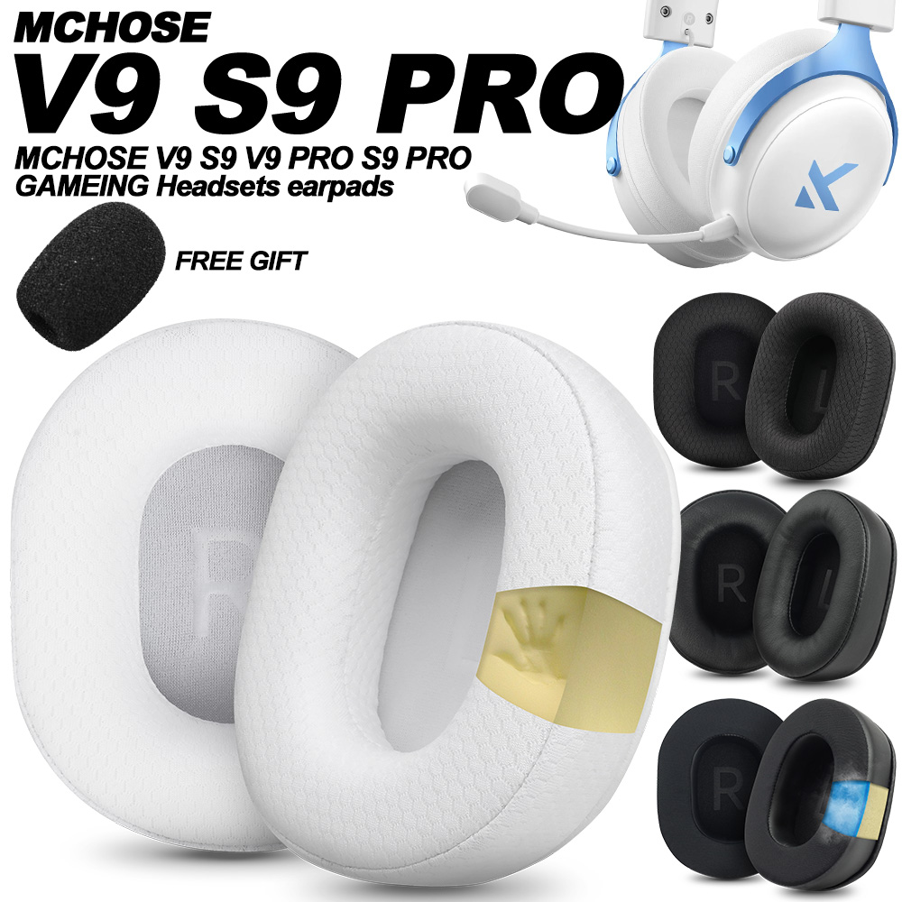 Replacement Foam Ear Pads for MCHOSE V9 S9 PRO,V9 PRO S9 PRO mchose x9 Headphones memory foam Earpads Protein Leather
