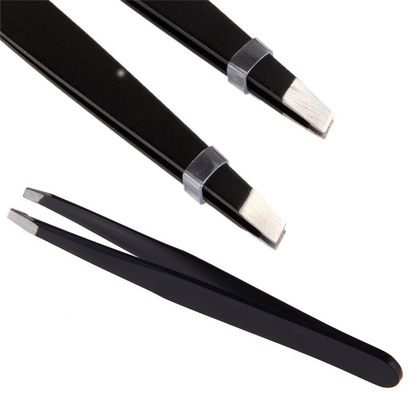 Jetting 2 Stks/partij Rvs Slant Tip Ontharing Wenkbrauw Pincet Make-Up Nuttig Mooie Tool Pro Wenkbrauw Pincet