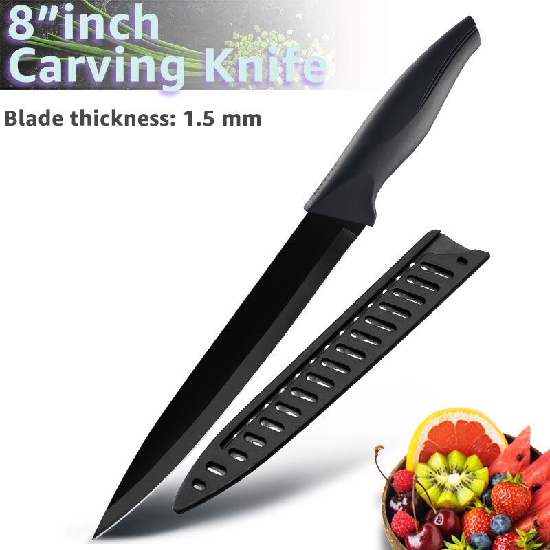 Küche Messer 3,5 5 7 8 zoll 1-6 einstellen Koch Edelstahl Nicht Stock Klinge X50CrMov15 Brot Schneidemaschine Dienstprogramm Santoku Messer: 8 Zoll Carving Messer