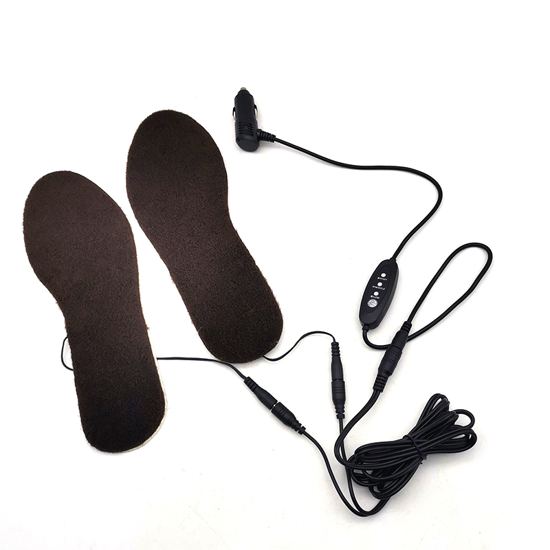 Semelles chauffantes électriques 12V pour moto, chauffe-pieds réglable avec allume-cigare