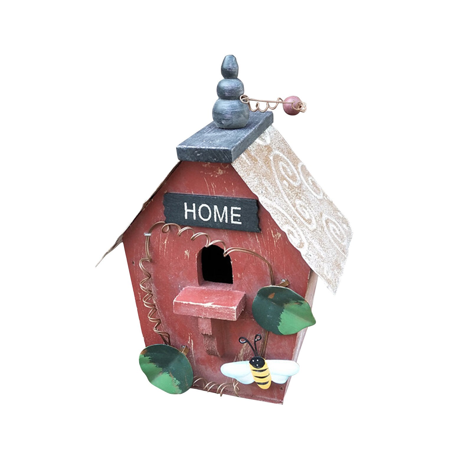 Wooden Birdhouse Garden Courtyard Wooden Bird House Nesting Box Hanging Bird Nests Home Garden Decoration Wooden: D