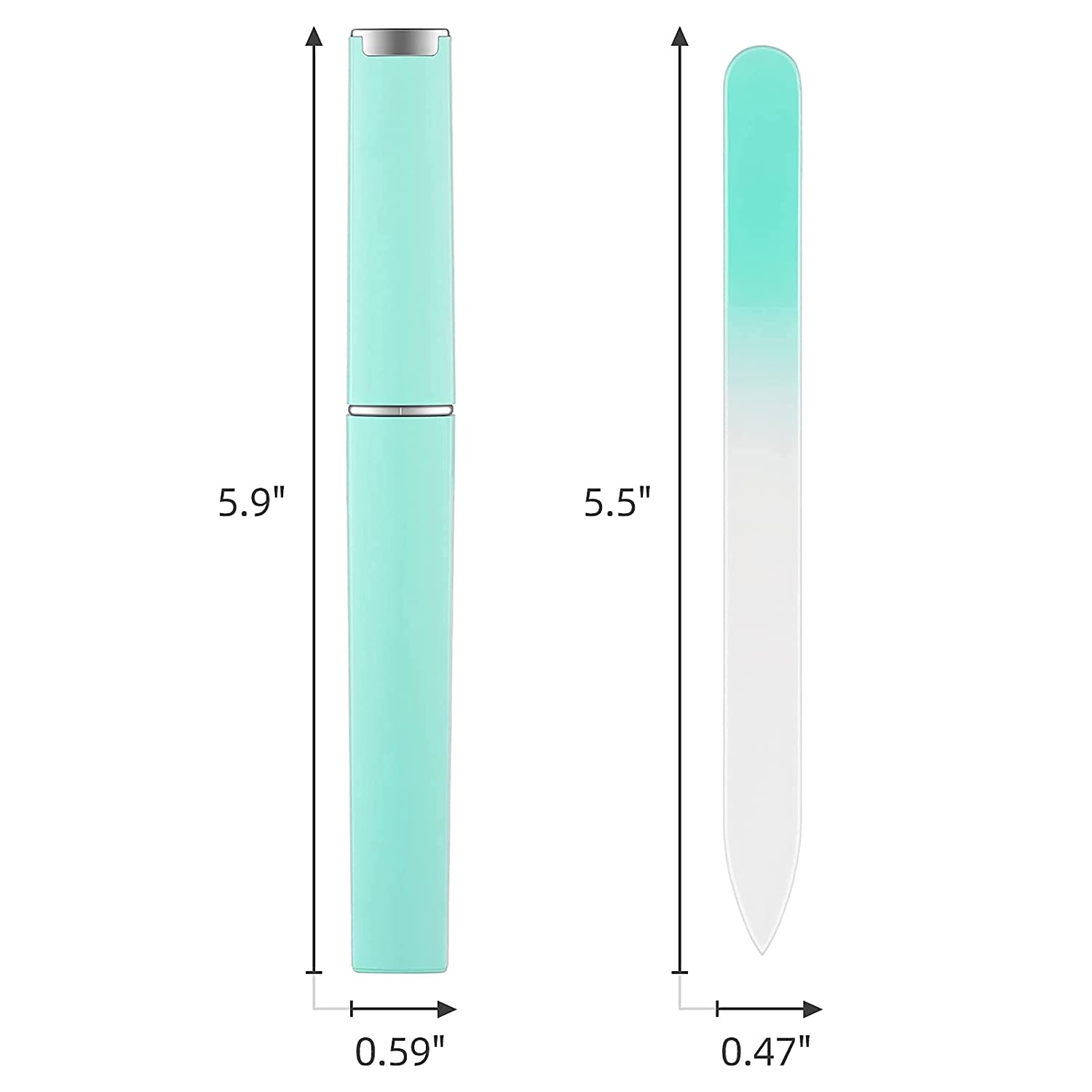 Premium glas neglefil med etui, krystal neglefil, salon manicure værktøj til naturlige negle, til kvinder piger