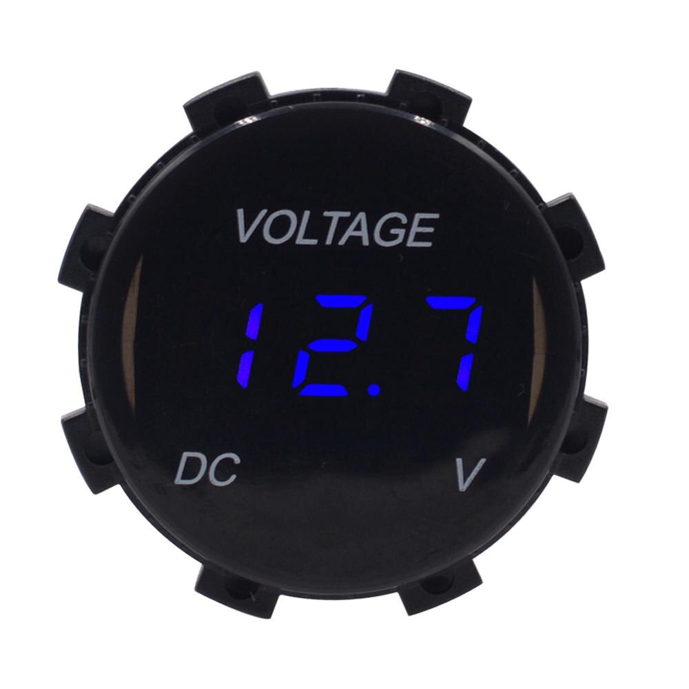 12V 24V Voltage Meter Car Marine Motorcycle LED Digital Voltmeter Battery Gauge: Blue