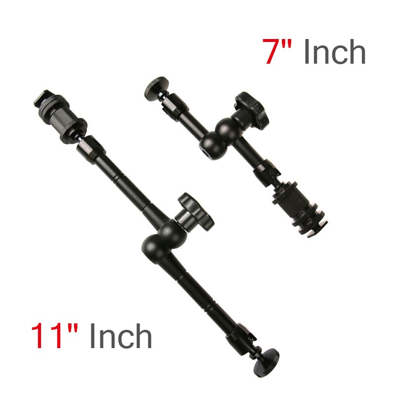 7 / 11 Inch Adjustable Friction Articulating Magic Arm + Super Clamp Crab Clip for DSLR LCD Monitor LED Light Camera Accessories