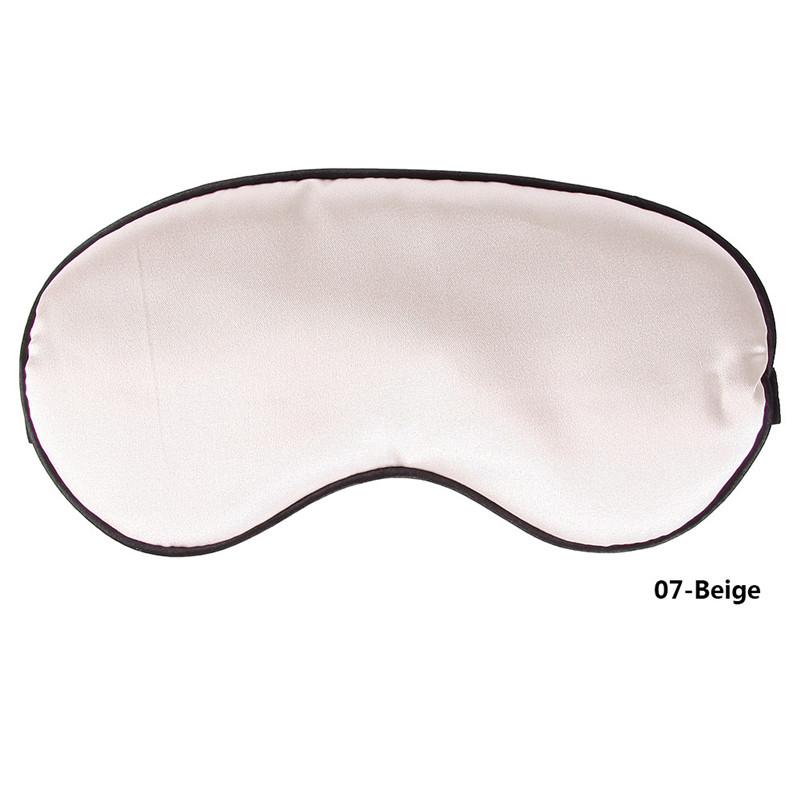 1Pcs Pure Zijde Sleep Rest Eye Mask Gewatteerde Shade Cover Travel Relax Aid Blinddoeken Eye Aid Blinder Zacht oogmasker: Beige