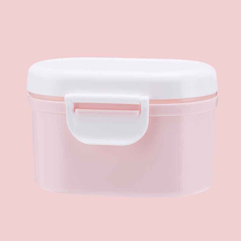 Draagbare Babyvoeding Opbergdoos Bpa-vrij Babyvoeding Feeder Baby Melkpoeder Doos Peuter Snacks Container voeden Lepel: PINK-S
