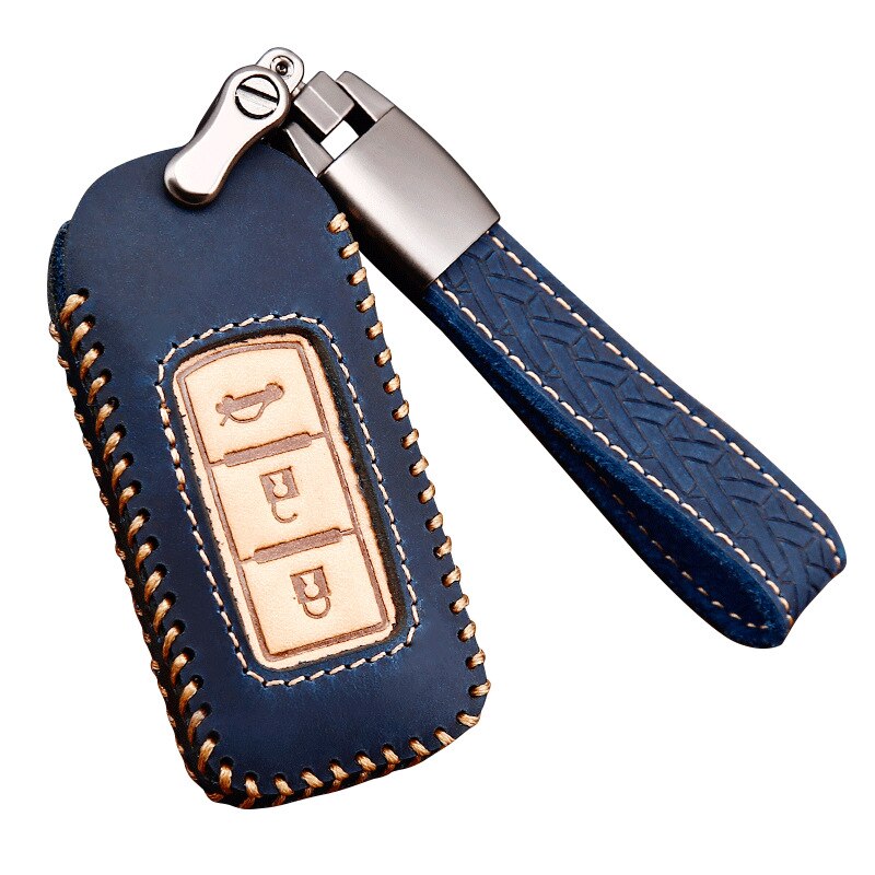 Leather car key case cover keychain For Mitsubishi Outlander Lancer 10 Pajero Sport EX ASX L200 Auto Bag