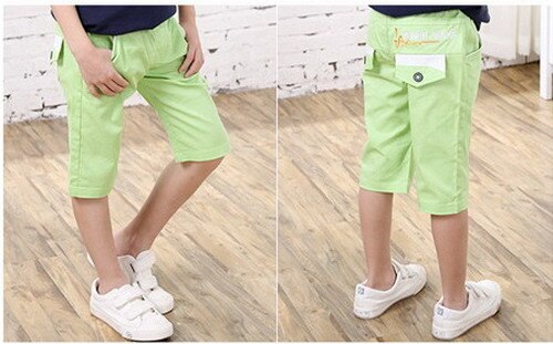 summer children causal shorts Kids embroidery letters shorts for boys 4-9 years !: Army Green / 5