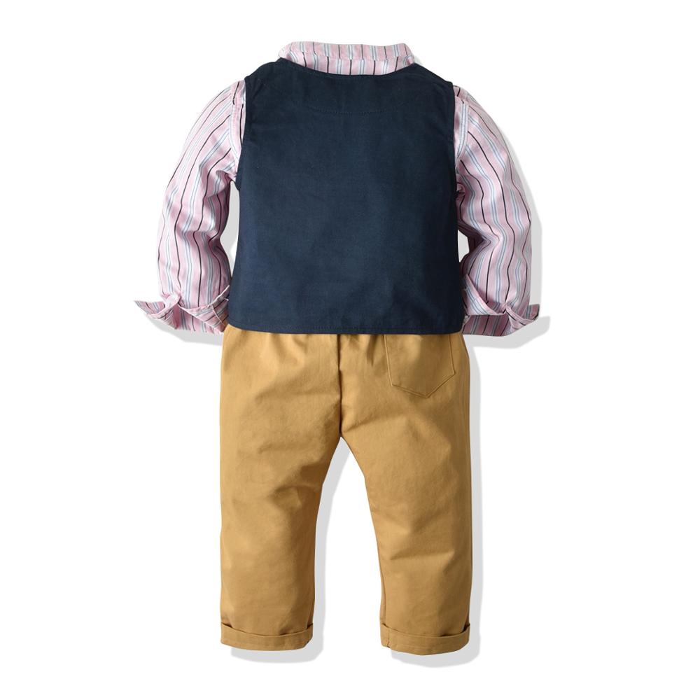 Ropa de otoño para niño, para niño, trajes para niño, chaleco + camisa + Pantalones, traje de niño de 3 uds, conjuntos de ropa de 1-6 años