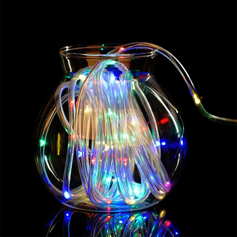 Led Rainbow Rope Tube String Lights Waterproof Outdoor Christmas Garden Path fairy garlands lamps with Remote 10M 100Led Battery