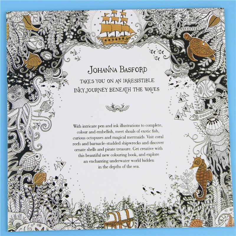 Livre de coloriage aventure dans l&#39;océan perdu pour enfant et adulte, 1 pièce de 24 Pages, livre d&#39;art de dessin, soulage le Stress, tue le temps