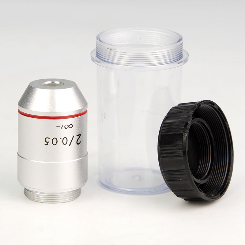 1X 2X Low Magnification Infinity Objective 195 Achromatic Objective Lens with RMS Thread 20.2 mm for Biological Microscope