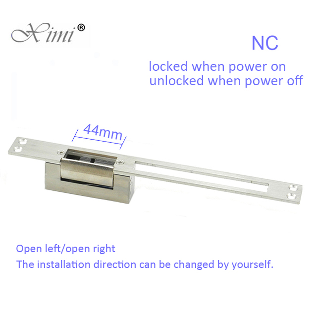 Long panel Electric Strike lock electronic door lock Fail secure or Fail safe 800KG holding force lock tongue: black