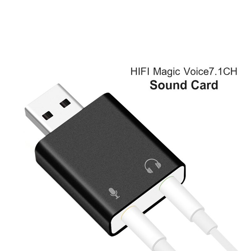 7.1-Kanaals Aluminium Usb Geluidskaart Computer Externe Geluidskaart Usb7.1 Geluidskaart Analoge Geluidskaart