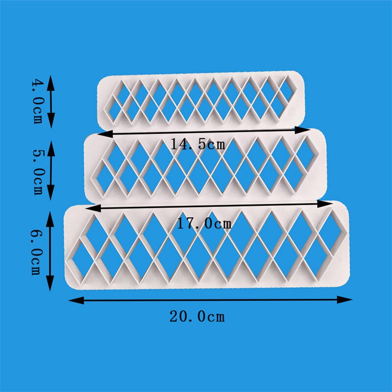 SEAAN 3 Pcs 7 Set Geometrie Ronde Cirkel Vis Schaal Hexagon Fondant Cookie Cutter Cakevorm Fondant Cake Decorating Bakken tool