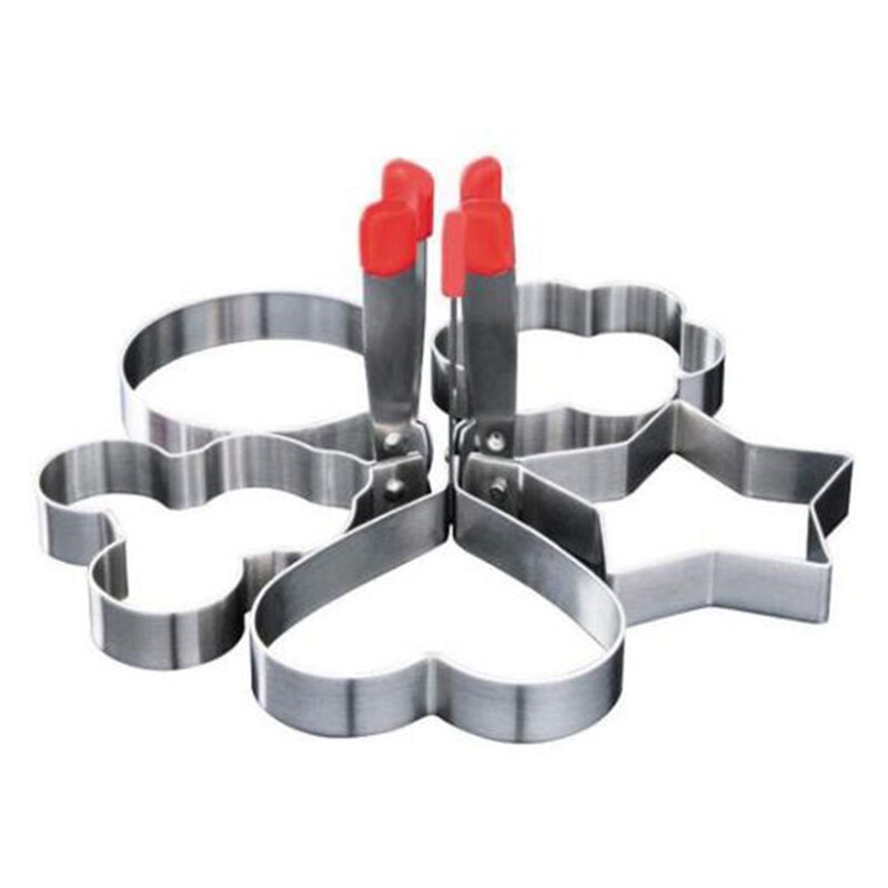 AC86 -5 Pcs 304 Stainless Steel Omelet Ring Mold Omelet Crepe Ring Cute Shaped Egg Mold Cooking Tool Frying Pan Sandwich: Default Title