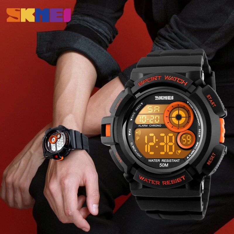 SKMEI Outdoor Sport Horloge Mannen Eenvoudige Kleurrijke LED Display Horloges Waterdicht Schokbestendig Digitale Horloge reloj hombre 1222