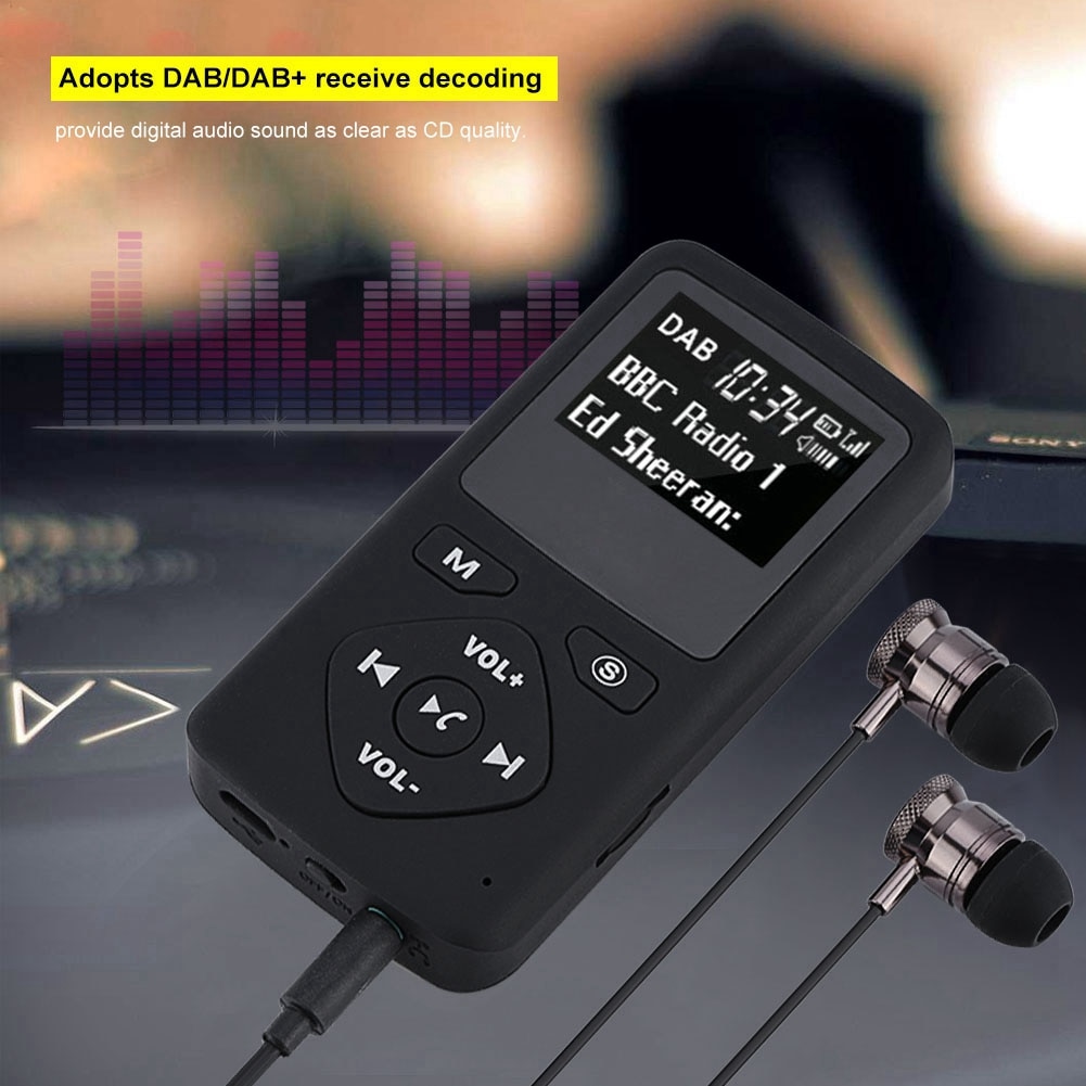 Draagbare Dab/Dab + Pocket Digitale Radio Ontvanger Bluetooth MP3 Speler Met Oortelefoon