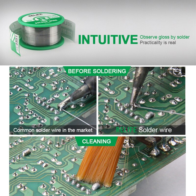 RELIFE Solder Wire 0.3/0.4/0.5/0.6mm Sn20/Pb80 Tin Wire 40g Melt Rosin Core Solder Soldering Wire Roll Reel Welding Line