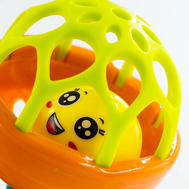 Fun games baby soft rubber teether rattle rod multi-functional baby rattle stick with teether baby hand holding toy