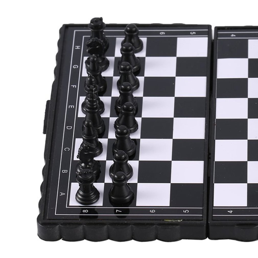 1 einstellen Mini Schach Falten Magnetische Kunststoff Schachbrett Bord Spiel Tragbare Kind Spielzeug