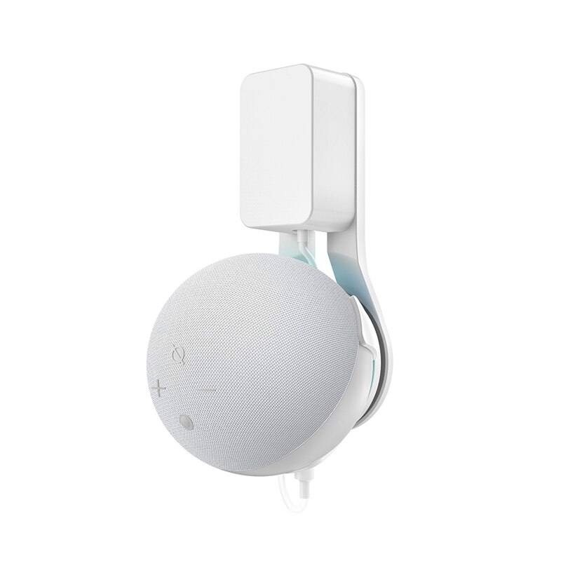 LINGYOU-colgador de montaje en pared para Alexa Echo Dot de 4ª y 5ª generación, accesorios de ahorro de espacio en dormitorio, cocina y baño: Blanco /  Opción 2