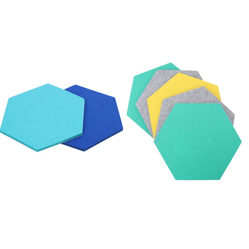 10 stk sekskantfiltplade sekskantet filtvægklistermærke 3d dekorativt hjemmebeskedstavle selvklæbende børneværelsesplade , 5 stk