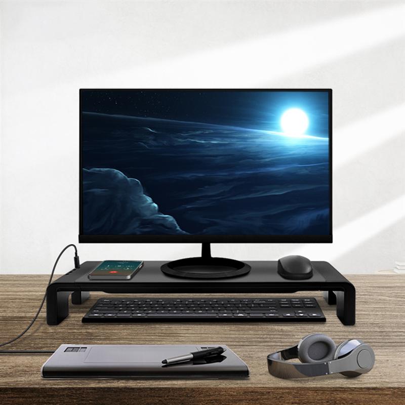 Multifunctionele Basis Houder Desktop Monitor Stand Computer Scherm Riser Usb 2.0 Opladen Laptop Stand Laptopbase