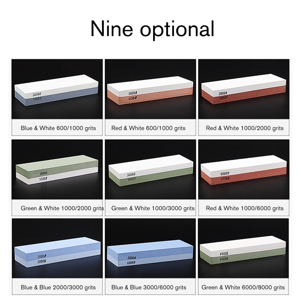 Messenslijper Slijpsteen Slijpen Slijpen Stenen Systeem Keuken Water Steen Honen Tool 600 1000 2000 3000 6000 8000 Grits