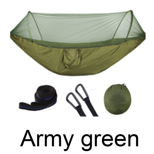 Bærbar hængekøje indendørs hjem soveværelse hængekøje doven stol rejse udendørs camping gynge stol tyk lærred seng hængekøjer: Militærgrøn