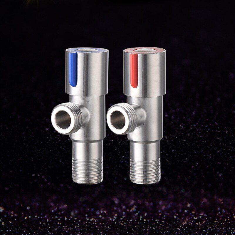 Stainless Steel G1/2 Thread Angle Valve Cold or Water Triangle Valve Filling Valve Toilet Sink Water Heater Bathroom Tool