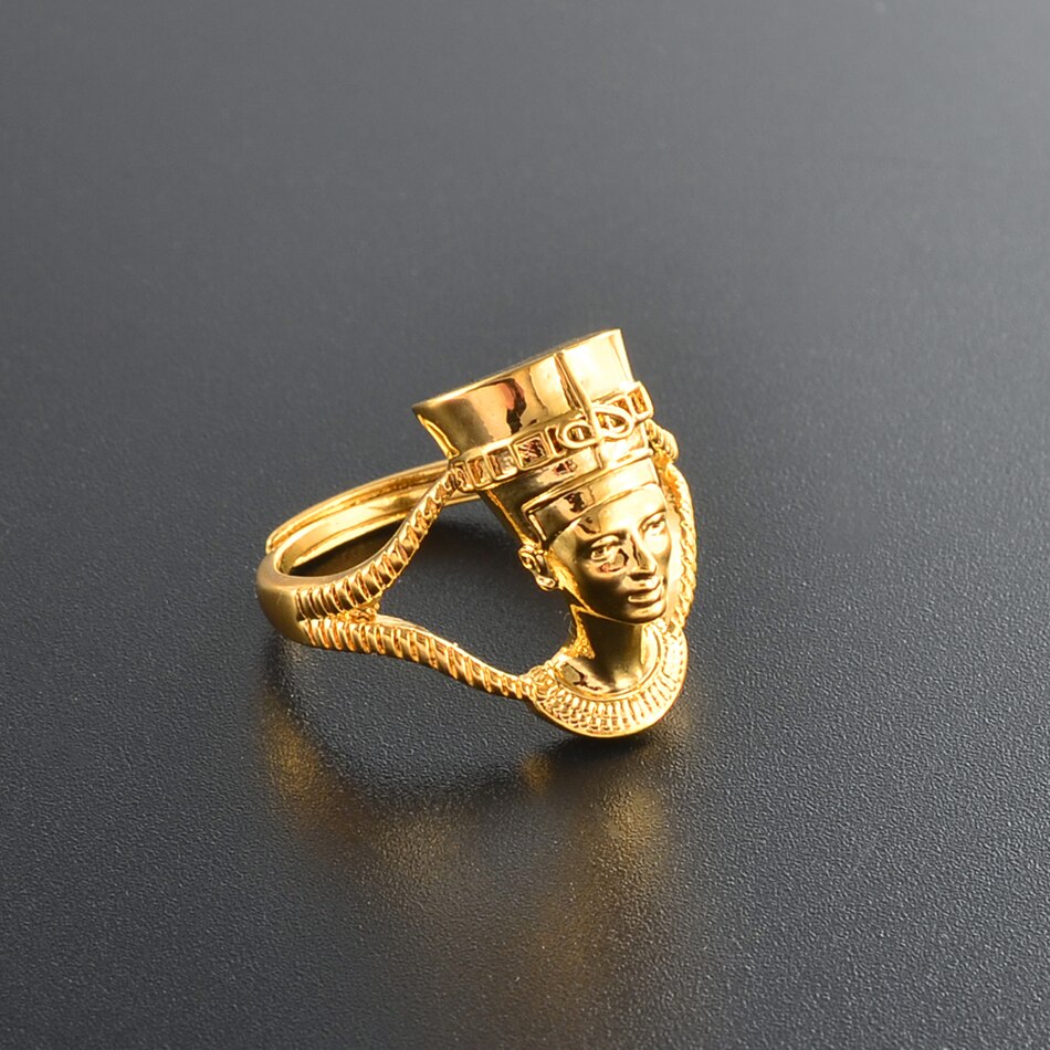 Anniyo regina egizia nefertilizzanti anello per le donne ragazze africano anello di barretta gioielli colore oro partito tutto'ingrosso regalo nazionale #235906