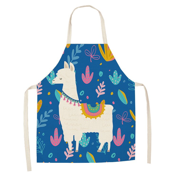 Nette Alpaka Frauen Männer Küche Schürzen Wasserdichte Kochen öl-nachweisen Baumwolle Leinen Antifouling Koch Schürze Reinigung 68*55cm 0008: 5